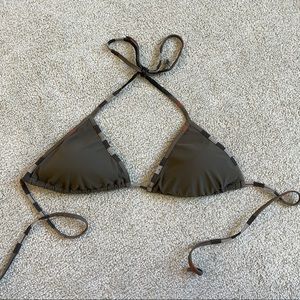 Burberry olive plaid bikini swimsuit
